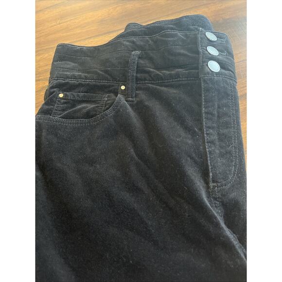 Ann Taylor Sz 12 Black Velvet Pants, Skinny Leg, 3-Button Waist, Whimsy Academia - Picture 2 of 8